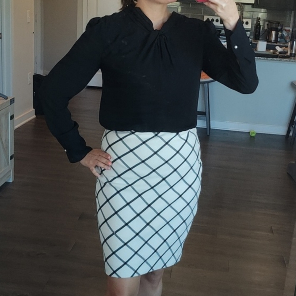 Black and White Checkered Women's Skirt